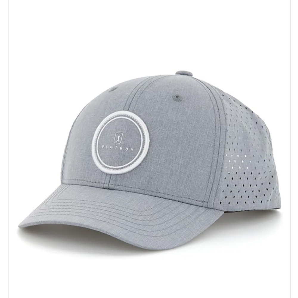 NWT PGA TOUR Heather GRAY Performance SNAPBACK Golf HAT Cap